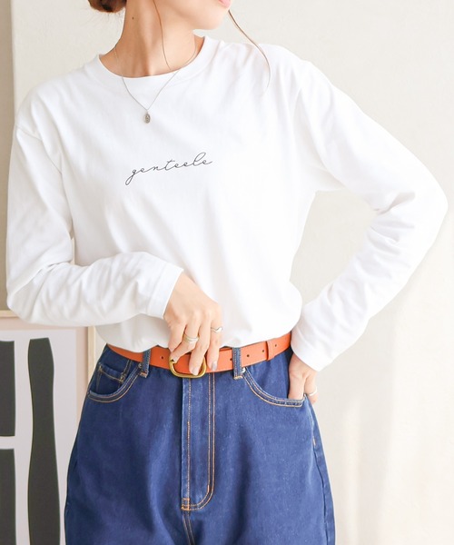 Social GIRL(ソーシャルガール)の「●Social GIRL●筆記体ロゴロングTシャツ(Tシャツ/カットソー・レディース・ブラック・S)」の2枚目の写真