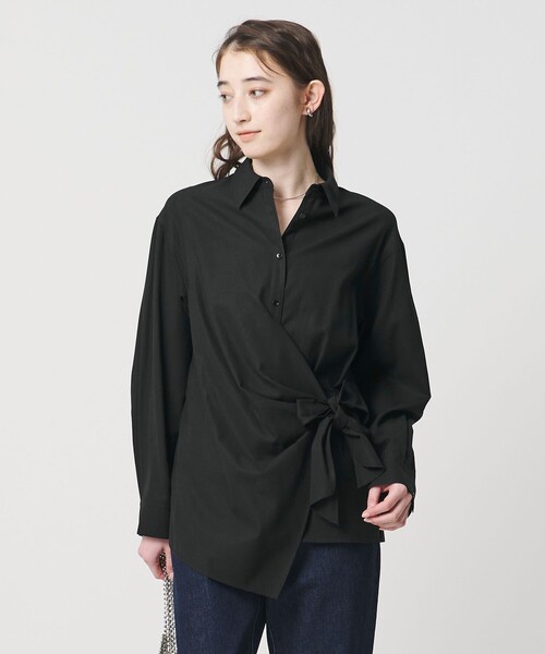 UNITED ARROWS（ユナイテッドアローズ）の「ドレープ ギャザー シャツ ‐ウォッシャブル‐（シャツ/ブラウス・レディース・オフホワイト/ブラック/オリーブ・FREE）」の2枚目の写真