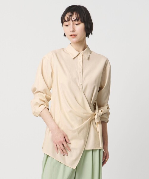 UNITED ARROWS（ユナイテッドアローズ）の「ドレープ ギャザー シャツ ‐ウォッシャブル‐（シャツ/ブラウス・レディース・オフホワイト/ブラック/オリーブ・FREE）」の5枚目の写真