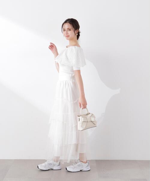 PROPORTION BODY DRESSING(プロポーションボディドレッシング)の「スカラップレースオフショルニット / 1216170302(ニット/セーター・レディース・イエロー/ピンク/ホワイト系その他・MEDIUM/SMALL)」の8枚目の写真