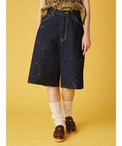 FURFUR(ファーファー)の「Leeコラボペイントデニムハーフパンツ(デニムパンツ・レディース・ネイビー/オフホワイト/ピンク/サックスブルー・1/0)」の11枚目の写真