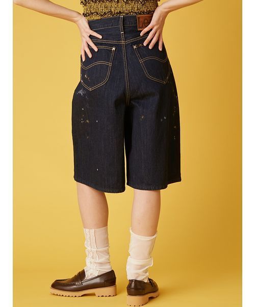 FURFUR(ファーファー)の「Leeコラボペイントデニムハーフパンツ(デニムパンツ・レディース・ネイビー/オフホワイト/ピンク/サックスブルー・1/0)」の12枚目の写真
