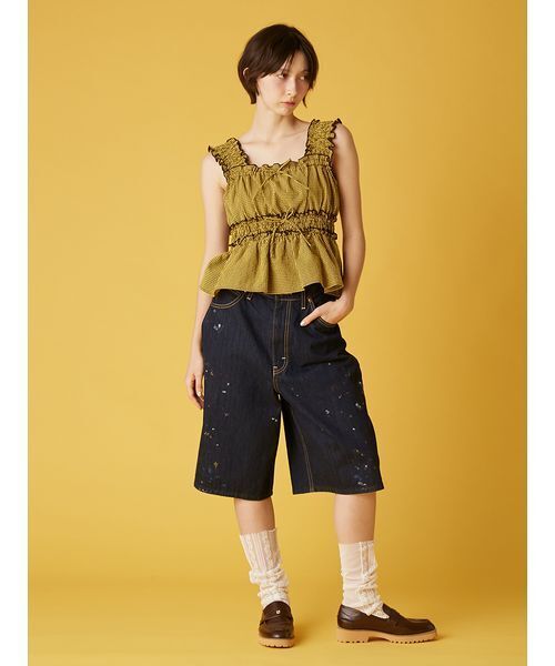 FURFUR(ファーファー)の「Leeコラボペイントデニムハーフパンツ(デニムパンツ・レディース・ネイビー/オフホワイト/ピンク/サックスブルー・1/0)」の17枚目の写真
