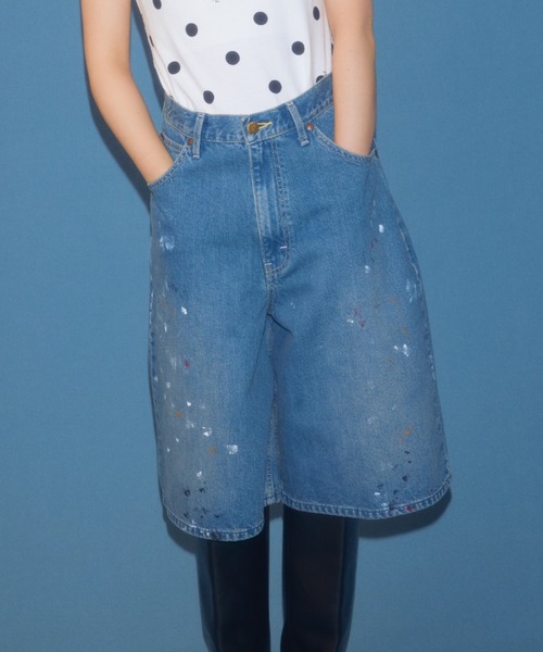 Leeコラボペイントデニムハーフパンツ