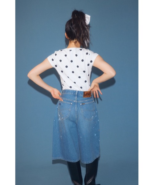 FURFUR(ファーファー)の「Leeコラボペイントデニムハーフパンツ(デニムパンツ・レディース・ネイビー/オフホワイト/ピンク/サックスブルー・1/0)」の7枚目の写真
