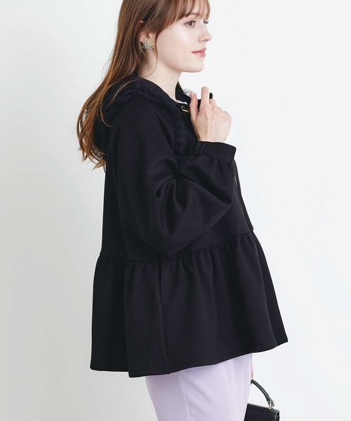 PICCIN PERLA(ピッチンペルラ)の「フリルダンボールパーカー(パーカー・レディース・ライトグレー/ブラック/オフホワイト・M)」の18枚目の写真