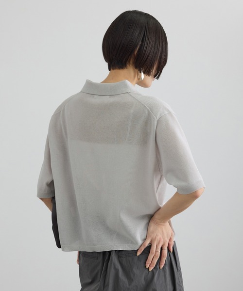 SALON adam et rope'（サロン アダム エ ロペ）の「【WEB限定】ドライタッチスキッパーニットカーディガン / 洗える（カーディガン/ボレロ・レディース・グレー系その他/ブラウン/ネイビー・FREE）」の9枚目の写真