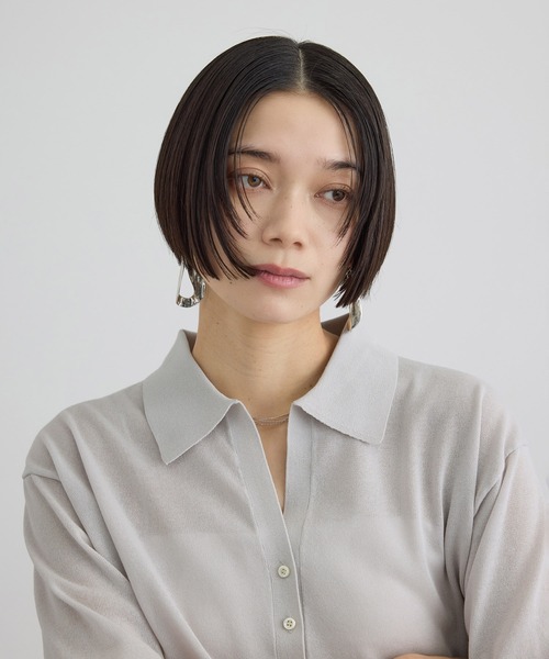 SALON adam et rope'（サロン アダム エ ロペ）の「【WEB限定】ドライタッチスキッパーニットカーディガン / 洗える（カーディガン/ボレロ・レディース・グレー系その他/ブラウン/ネイビー・FREE）」の10枚目の写真