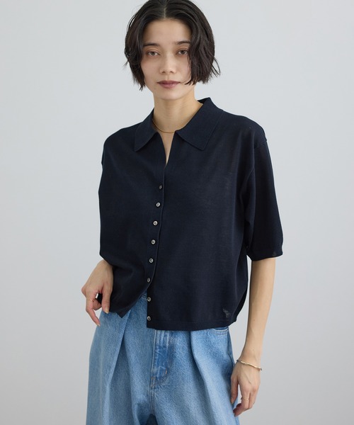 SALON adam et rope'（サロン アダム エ ロペ）の「【WEB限定】ドライタッチスキッパーニットカーディガン / 洗える（カーディガン/ボレロ・レディース・グレー系その他/ブラウン/ネイビー・FREE）」の16枚目の写真