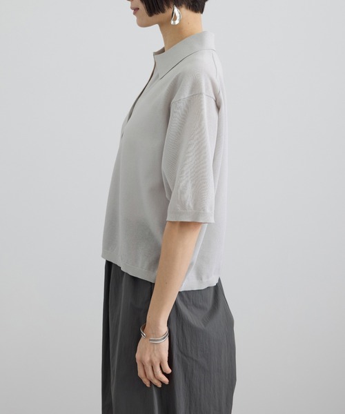 SALON adam et rope'（サロン アダム エ ロペ）の「【WEB限定】ドライタッチスキッパーニットカーディガン / 洗える（カーディガン/ボレロ・レディース・グレー系その他/ブラウン/ネイビー・FREE）」の18枚目の写真