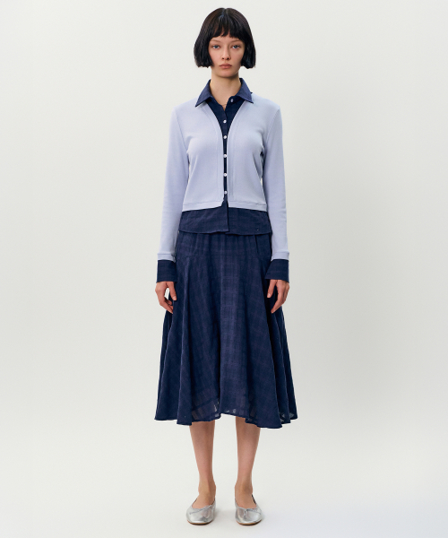 MAYVERU（メイバーユー）の「Sean SHIRT collar cardigan _ Skyblue（カーディガン/ボレロ・レディース・その他・FREE）」の2枚目の写真
