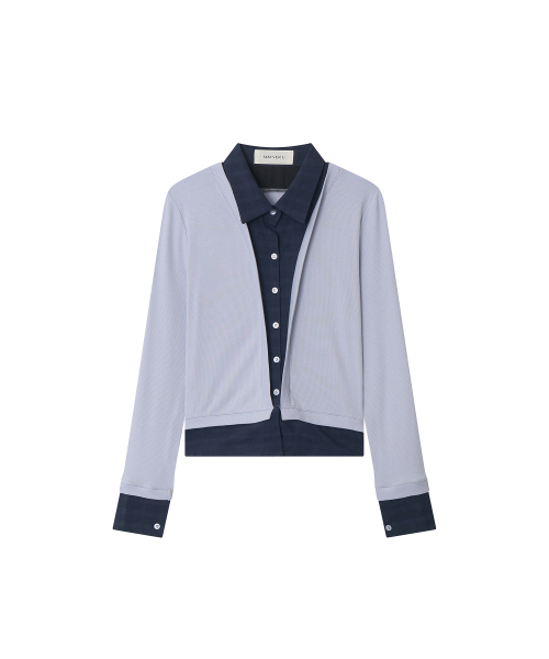 MAYVERU（メイバーユー）の「Sean SHIRT collar cardigan _ Skyblue（カーディガン/ボレロ・レディース・その他・FREE）」の3枚目の写真