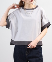 EGLANTINE 無地配色半袖カットソー