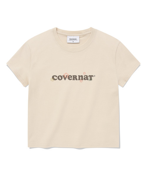 COVERNAT WOMAN(カバーナットウーマン)の「ウィメンズクロップスケッチロゴベイビーTシャツアイボリー(Tシャツ/カットソー・レディース・その他・WS/WM)」の1枚目の写真