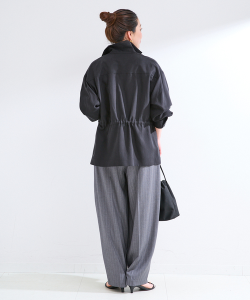 B.C STOCK（ベーセーストック）の「ウォッシャブル / シャツブルゾン（その他アウター・レディース・サファリグリーン/ブラック・FREE）」の8枚目の写真