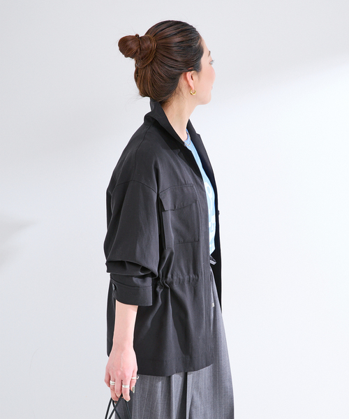 B.C STOCK（ベーセーストック）の「ウォッシャブル / シャツブルゾン（その他アウター・レディース・サファリグリーン/ブラック・FREE）」の10枚目の写真