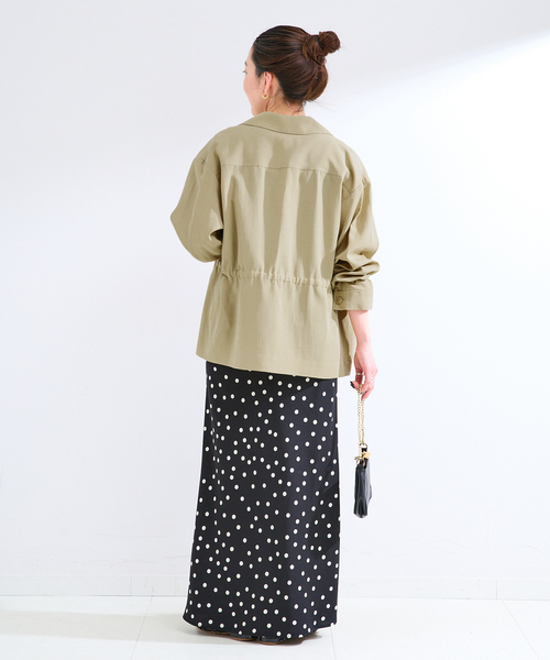 B.C STOCK（ベーセーストック）の「ウォッシャブル / シャツブルゾン（その他アウター・レディース・サファリグリーン/ブラック・FREE）」の14枚目の写真