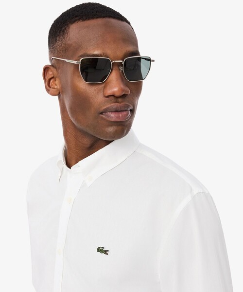 LACOSTE(ラコステ)の「エッセンシャルワントーン コットンポプリンシャツ / ボタンダウンシャツ(シャツ/ブラウス・メンズ・ホワイト・39/40)」の3枚目の写真