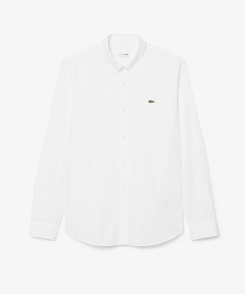LACOSTE(ラコステ)の「エッセンシャルワントーン コットンポプリンシャツ / ボタンダウンシャツ(シャツ/ブラウス・メンズ・ホワイト・39/40)」の1枚目の写真