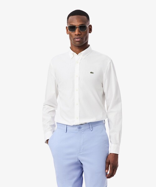 LACOSTE(ラコステ)の「エッセンシャルワントーン コットンポプリンシャツ / ボタンダウンシャツ(シャツ/ブラウス・メンズ・ホワイト・39/40)」の2枚目の写真