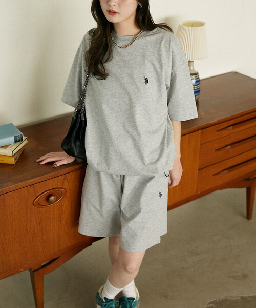 U.S. POLO ASSN.(ユーエスポロアッスン)の「U.S. POLO ASSN. × PUBLUX/ユーエスポロアッスン <接触冷感>別注 ワンポイントロゴセットアップ 限定展開(Tシャツ/カットソー・メンズ・ブラック/ネイビー/ライトグレー・LARGE/MEDIUM/SMALL)」の16枚目の写真