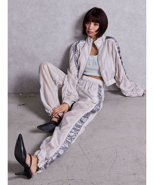 GYDA（ジェイダ）の「sacred edge cross shinyギャザーパンツ（その他パンツ・レディース・アイボリー/パープル/ブラック・FREE）」の5枚目の写真