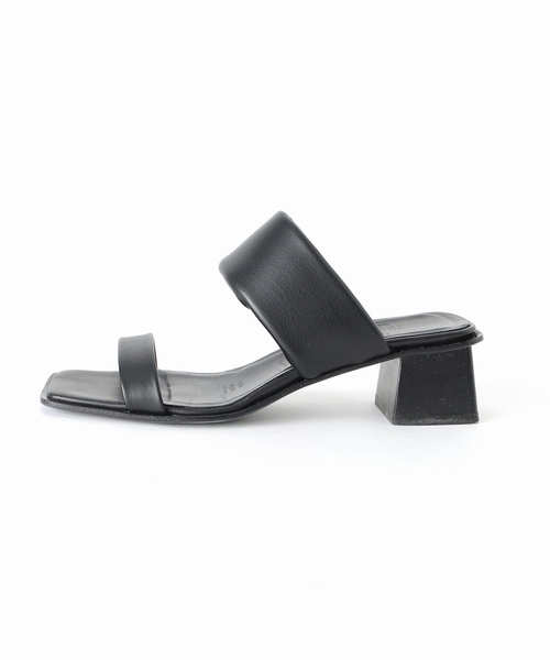 VERMEIL par iena（ヴェルメイユパーイエナ）の「THERA`S セラス 2Strap ヒールサンダル H;4cm 26057（サンダル・レディース・キャメル/ブラック・39/38/37/36）」の4枚目の写真