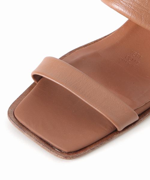 VERMEIL par iena（ヴェルメイユパーイエナ）の「THERA`S セラス 2Strap ヒールサンダル H;4cm 26057（サンダル・レディース・キャメル/ブラック・39/38/37/36）」の13枚目の写真