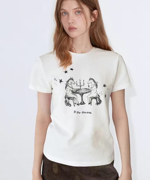 ユニコーンモチーフ クルーネック グラフィックTシャツ FX26S140【Fano Studios】【2026SS】