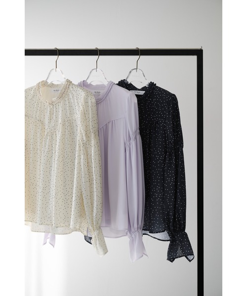 Her lip to（ハーリップトゥー）の「Chiffon Gathered Blouse（シャツ/ブラウス・レディース・ブラック/ベージュ系/ラベンダー・S/M）」の20枚目の写真