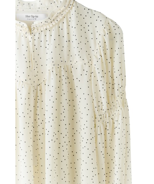 Her lip to（ハーリップトゥー）の「Chiffon Gathered Blouse（シャツ/ブラウス・レディース・ブラック/ベージュ系/ラベンダー・S/M）」の10枚目の写真