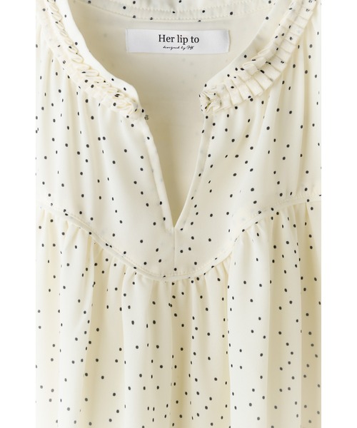 Her lip to（ハーリップトゥー）の「Chiffon Gathered Blouse（シャツ/ブラウス・レディース・ブラック/ベージュ系/ラベンダー・S/M）」の9枚目の写真