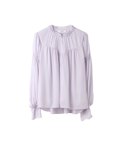 Her lip to（ハーリップトゥー）の「Chiffon Gathered Blouse（シャツ/ブラウス・レディース・ブラック/ベージュ系/ラベンダー・S/M）」の6枚目の写真