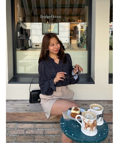 Her lip to（ハーリップトゥー）の「Chiffon Gathered Blouse（シャツ/ブラウス・レディース・ブラック/ベージュ系/ラベンダー・S/M）」の13枚目の写真