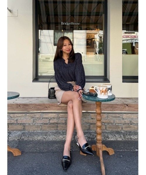 Her lip to（ハーリップトゥー）の「Chiffon Gathered Blouse（シャツ/ブラウス・レディース・ブラック/ベージュ系/ラベンダー・S/M）」の12枚目の写真