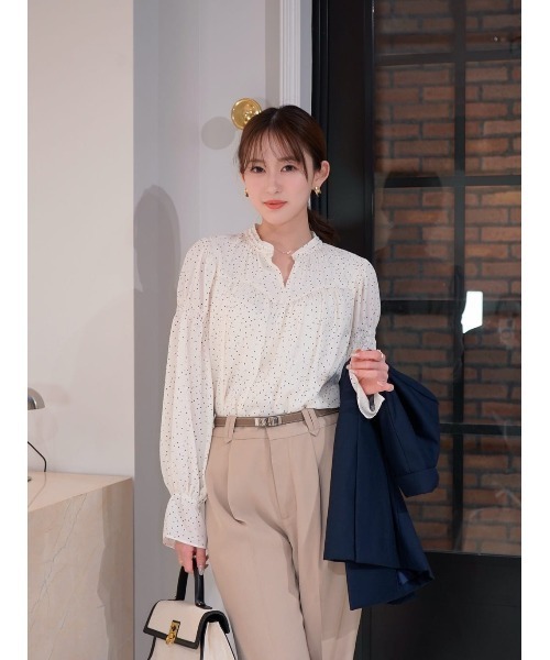 Her lip to（ハーリップトゥー）の「Chiffon Gathered Blouse（シャツ/ブラウス・レディース・ブラック/ベージュ系/ラベンダー・S/M）」の16枚目の写真