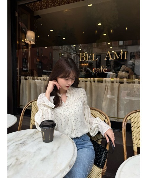 Her lip to（ハーリップトゥー）の「Chiffon Gathered Blouse（シャツ/ブラウス・レディース・ブラック/ベージュ系/ラベンダー・S/M）」の18枚目の写真