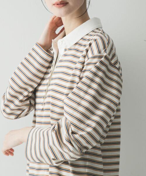 URBAN RESEARCH（アーバンリサーチ）の「シャツカラーマルチボーダーカットソー（シャツ/ブラウス・レディース・レッド/ベージュ/オフホワイト・FREE）」の8枚目の写真