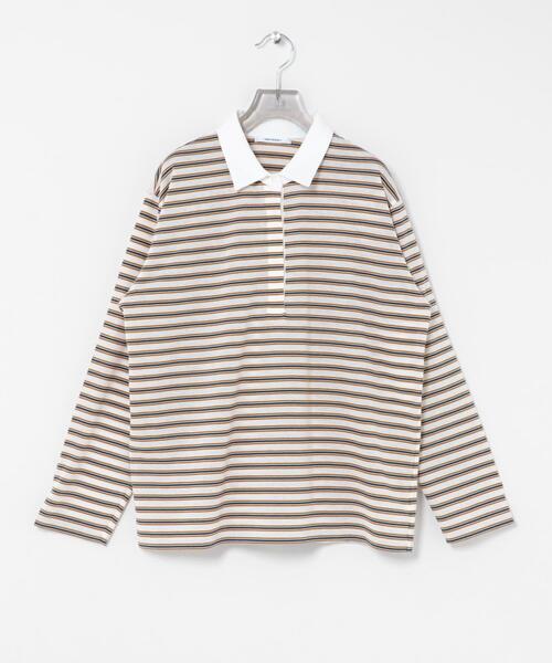 URBAN RESEARCH（アーバンリサーチ）の「シャツカラーマルチボーダーカットソー（シャツ/ブラウス・レディース・レッド/ベージュ/オフホワイト・FREE）」の14枚目の写真