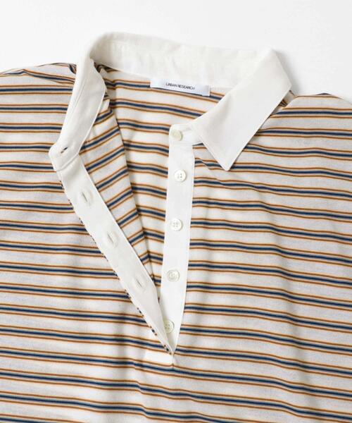 URBAN RESEARCH（アーバンリサーチ）の「シャツカラーマルチボーダーカットソー（シャツ/ブラウス・レディース・レッド/ベージュ/オフホワイト・FREE）」の15枚目の写真