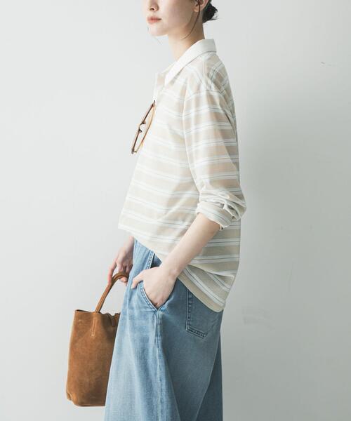 URBAN RESEARCH（アーバンリサーチ）の「シャツカラーマルチボーダーカットソー（シャツ/ブラウス・レディース・レッド/ベージュ/オフホワイト・FREE）」の20枚目の写真
