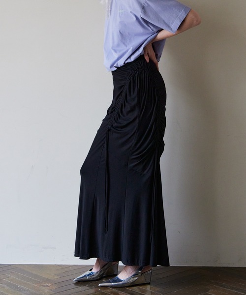 MAISON SPECIAL(メゾンスペシャル)の「Shirring Jersey Maxi Skirt/シャーリングカットマキシスカート(スカート・レディース・ブラウン/ピンク/ブラック・36/38)」の17枚目の写真
