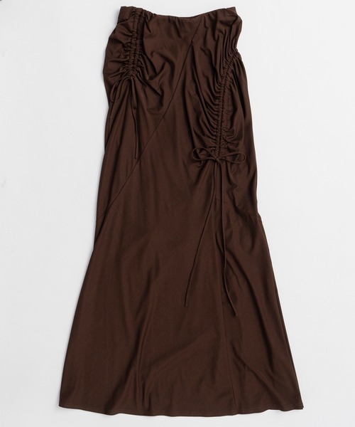 MAISON SPECIAL(メゾンスペシャル)の「Shirring Jersey Maxi Skirt/シャーリングカットマキシスカート(スカート・レディース・ブラウン/ピンク/ブラック・36/38)」の21枚目の写真