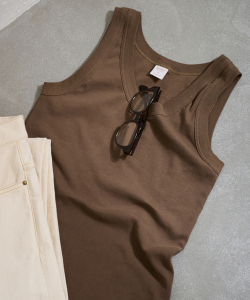 FRAMeWORK(フレームワーク)の「≪追加≫GICIPI/ジチピ VANADIO 2(タンクトップ・レディース・ベージュ系その他/ブラウン/ホワイト/ライトグレー/スミクロ・FREE)」の4枚目の写真