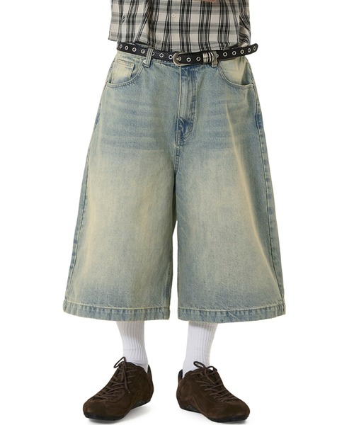 OY(オーワイ)の「『OY/オーワイ』WIDE VOLUME SHORTS /ワイドボリュームショートパンツ(デニムパンツ・メンズ・ライトブルー/インディゴブルー/ブルー・S/L/M)」の2枚目の写真