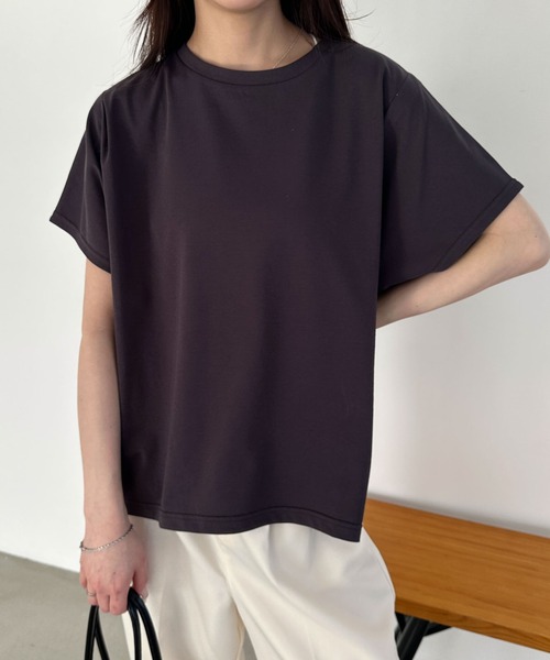 WEGO(ウィゴー)の「WEGO/接触冷感フレンチスリーブT(Tシャツ/カットソー・レディース・オフホワイト/ライトイエロー/ブラック/ベージュ/スミクロ/ネイビー・FREE)」の17枚目の写真