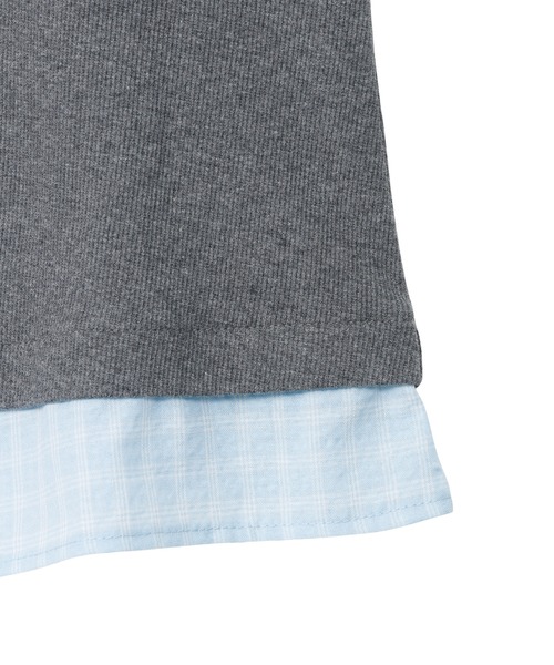 U.S. POLO ASSN.(ユーエスポロアッスン)の「【Ada.別注 U.S. POLO ASSN.】チェックドッキング リボン 半袖 カーディガン レイヤード風 トップス ◎(シャツ/ブラウス・レディース・ネイビー/ピンク/チャコール・FREE)」の13枚目の写真