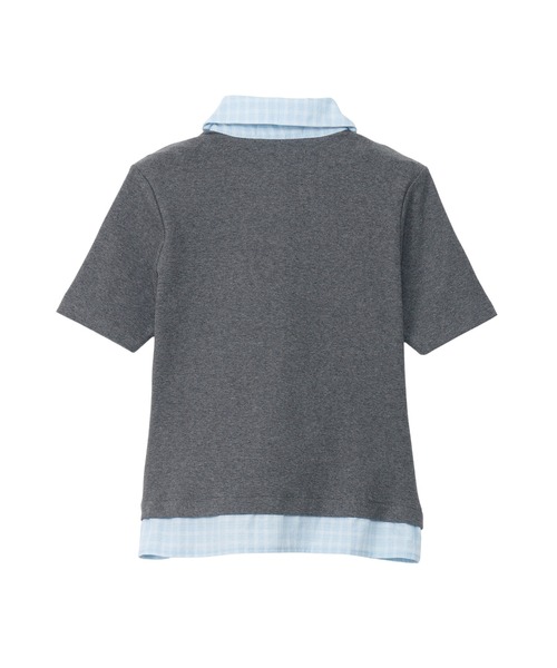 U.S. POLO ASSN.(ユーエスポロアッスン)の「【Ada.別注 U.S. POLO ASSN.】チェックドッキング リボン 半袖 カーディガン レイヤード風 トップス ◎(シャツ/ブラウス・レディース・ネイビー/ピンク/チャコール・FREE)」の10枚目の写真