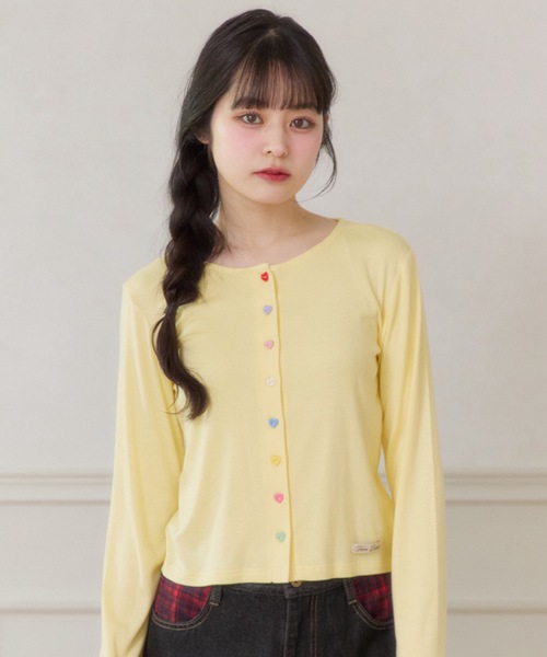 FCMM（エフシーエムエム）の「【日本限定】COLOR BUTTON CARDIGAN / カラーボタンカーディガン（カーディガン/ボレロ・レディース・ネイビー/イエロー/ライトピンク・SMALL/MEDIUM）」の3枚目の写真