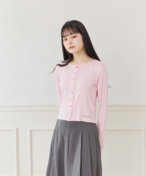 FCMM（エフシーエムエム）の「【日本限定】COLOR BUTTON CARDIGAN / カラーボタンカーディガン（カーディガン/ボレロ・レディース・ネイビー/イエロー/ライトピンク・SMALL/MEDIUM）」の14枚目の写真